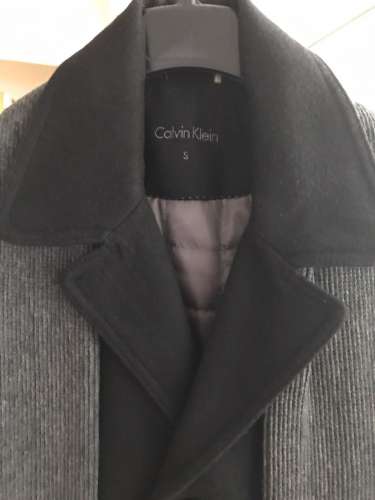 Men's Calvin Klein Winter Jacket Wool Scarf Coat Black Sz. S  online Men clothes deals